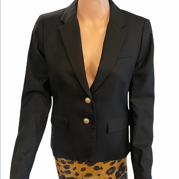 J. Crew Jackets & Blazers - J Crew Black Wool Blend Lined Single Breasted Blazer Coat Jacket Size 6 EUC